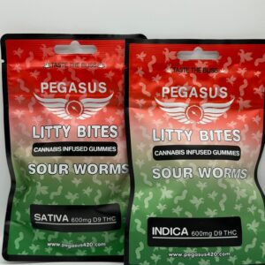 Sour Worms Gummies       SATIVA - 600mgTHC